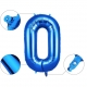 Balon din Folie, Cifra 0, 81 cm, Pentru Aer sau Heliu, Albastru