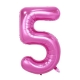 Balon din Folie, Cifra 5, 81 cm, Pentru Aer sau Heliu, Mov
