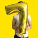 Balon din Folie, Cifra 7, 81 cm, Pentru Aer sau Heliu, Auriu