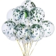 Set 15 baloane pentru petrecere, Alb/Verde, 30 cm