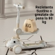 Trotineta Multifunctionala 6 in 1, cu Maner de Impingere, 1-12 Ani, Reglabil 360, Pliere Usoara, Model Dinozaur, Alb/Bej