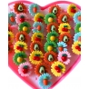 Set de Accesorii pentru Fetite, in Cutie in Forma de Inima, 36 Inele, din Plastic, Model cu Floricele si Fructe