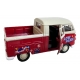 Macheta auto Welly Volkswagen T1 Pick Up, Scara 1:34, Rosu