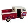 Macheta auto Welly Volkswagen T1 Pick Up, Scara 1:34, Rosu