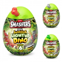 Smashers - Mini Ou surpriza cu peste 6 accesorii, Dino Jurassic Light-Up