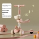 Trotineta Multifunctionala 3 in 1, 1-7 Ani, cu Lumini si Muzica, Reglabil 360, Pliere Usoara, Dinozaur, 67-76x24x55cm, Alb/Roz