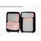 Set 3 Genti de Calatorie Pentru Depozitare, Compresibile, 3 Dimensiuni, Mic, Mediu, Mare, Impermeabile, Fermoar Dublu, Roz