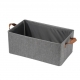Cutie de Depozitare Tip Cos, Material Textil, Pliabila, 47x30x25 cm, 35 l, Cadru Metalic, cu Manere, Gri