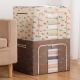Cutie de Depozitare Pliabila, 66 L, Panza Oxford, 50x40x33 cm, Fereastra Frontala, 2 Usi de Acces cu Fermoar Bidirectional, Cadru Metalic, Suport Baza Stabil din Plastic, Imprimeu Catelus, Bej