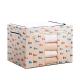 Cutie de Depozitare Pliabila, 66 L, Panza Oxford, 50x40x33 cm, Fereastra Frontala, 2 Usi de Acces cu Fermoar Bidirectional, Cadru Metalic, Suport Baza Stabil din Plastic, Imprimeu Catelus, Bej
