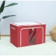 Cutie de Depozitare Pliabila, 66 L, din Tesatura Oxford, 50x40x33 cm, Fereastra Frontala, 2 Usi de Acces cu Fermoar Bidirectional, Cadru Metalic, Suport Baza Stabil din Plastic, Imprimeu Buline, Rosu