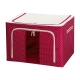Cutie de Depozitare Pliabila, 66 L, din Tesatura Oxford, 50x40x33 cm, Fereastra Frontala, 2 Usi de Acces cu Fermoar Bidirectional, Cadru Metalic, Suport Baza Stabil din Plastic, Imprimeu Buline, Rosu