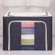 Cutie de Depozitare Pliabila, 24 L, Panza Oxford, 40x30x20 cm, Fereastra Frontala, 2 Usi de Acces cu Fermoar Bidirectional, Cadru Metalic, Suport Baza Stabil din Plastic, Imprimeu buline, Albastru Marin