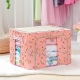 Cutie de Depozitare Pliabila, 66 L, din Tesatura Oxford, 50x40x33 cm, 2 Ferestre, Frontala si Laterala, 2 Usi de Acces cu Fermoar Bidirectional, Cadru Metalic, Suport Baza Stabil din Plastic,  Roz