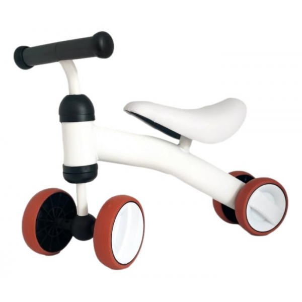 Bicicleta fara pedale Ride on, de echilibru, 4 roti, 1-3 ani, greutate maxima 25 kg, 50x18x35 cm, Alb