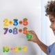 Joc educativ, Set 20 cifre magnetice, model fructe, din carton laminat, 6.5 x 2.5 cm, 3+ ani, Multicolor