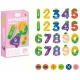Joc educativ, Set 20 cifre magnetice, model fructe, din carton laminat, 6.5 x 2.5 cm, 3+ ani, Multicolor