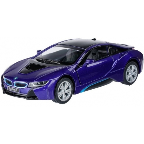 Macheta metalica Kinsmart, Scara 1:36, Bmw i8, Mov