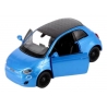Macheta metalica Kinsmart, Scara 1:28, Fiat 500e, Albastru