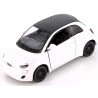 Macheta metalica Kinsmart, Scara 1:28, Fiat 500e, Alb