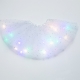 Fusta led pentru copii, tutu de balet pentru fetite cu luminite multicolore incorporate, model stelute, 30 cm lungime, alb