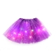 Fusta led pentru copii, tutu de balet pentru fetite cu luminite multicolore incorporate, model stelute, 30 cm lungime, mov