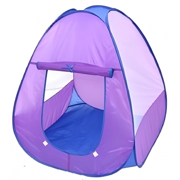 Cort de joaca popup, pliabil, cu ferestre din plasa, material nailon, 80 x 80 x 90 cm, Mov/Albastru