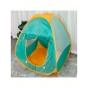 Cort de joaca popup, pliabil, cu ferestre din plasa, material nailon, 80 x 80 x 90 cm, Verde/Portocaliu