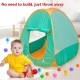 Cort de joaca popup, pliabil, cu ferestre din plasa, material nailon, 80 x 80 x 90 cm, Verde/Portocaliu