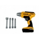 Bormasina electrica pentru copii, cu accesorii, 4 capete interschimbabile, lumini si sunete realiste, 3 ani+, Galben