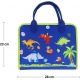 Jucărie educativa Montessori, mapă senzorială textilă cu elemente interactive, 3 pagini,1-4 ani, 14 piese, Model dinozauri