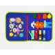 Jucărie educativa Montessori, mapă senzorială textilă cu elemente interactive, 3 pagini,1-4 ani, 14 piese, Model dinozauri