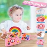 Jucărie educativa Montessori, mapă senzorială textilă cu elemente interactive, 3 pagini,1-4 ani, 14 piese, Model sirena