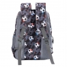 Ghiozdan scoala Mesco, Model Fotbal, 4 compartimente si penar, Gri Multicolor, 44 x 32 x 16 cm