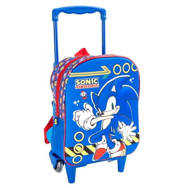Ghiozdan Troller 3D pentru gradinita model Sonic, 38  x 28 x 14 cm