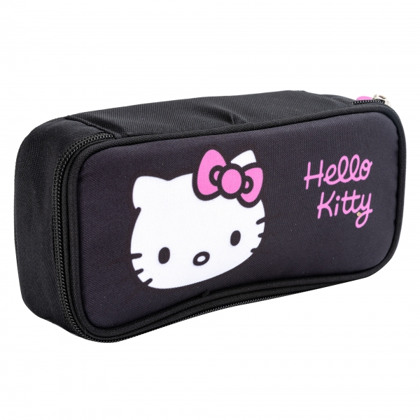 Penar textil Hello Kitty, 2 compartimente si 2 flapsuri, 20x10x5 cm