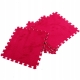 Set 10 piese covor tip puzzle, spuma eva, pufos, 30 x 30 x 1 cm, Rosu