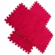 Set 10 piese covor tip puzzle, spuma eva, pufos, 30 x 30 x 1 cm, Rosu