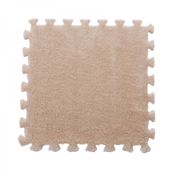 Set 10 piese covor tip puzzle, spuma eva, pufos, 30 x 30 x 1 cm, Crem