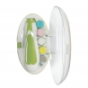 Set pila electrica pentru copii si bebelusi, ABS, 6 accesorii, cu lumina led, Verde/Alb